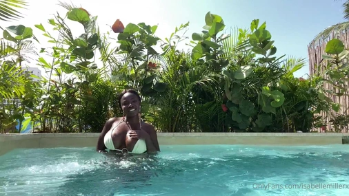 Isabelle Miller Big Tits Flashing In The Pool