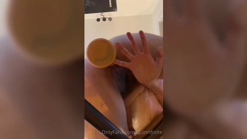 QuinnFinite Playing With Dildo On The Glass Table