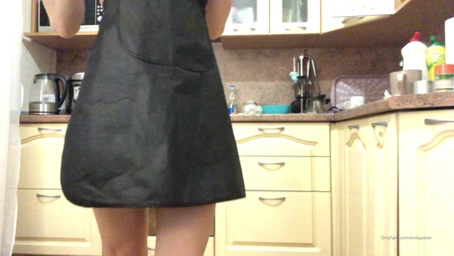Emily Poker Strips In The Kitchen