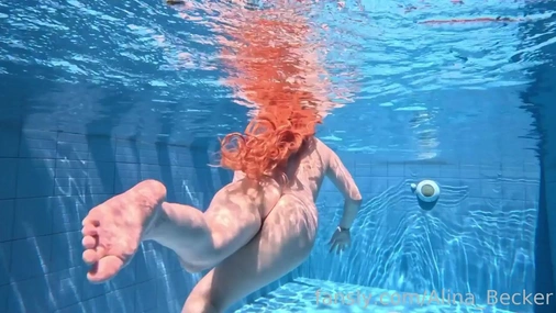 Alina Becker Naked In The Outdoor Pool