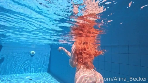 Alina Becker Naked In The Outdoor Pool