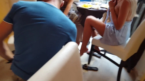 Natalee Topless In Crowded Restaurant In Italy