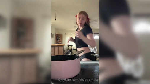 Chaotic Muse Flashing Tits In The Kitchen