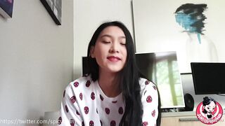 June Liu Spicy Gum Blowjob And Quick Hairy Pussy Fuck With Cumshot POV