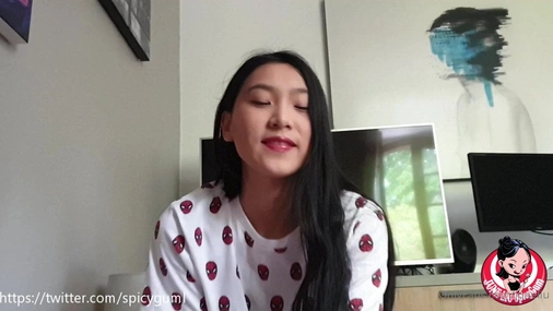 June Liu Spicy Gum Blowjob And Quick Hairy Pussy Fuck With Cumshot POV
