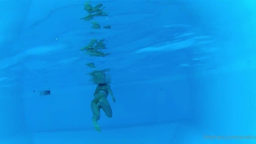 June Liu Spicy Gum In The Outdoor Pool
