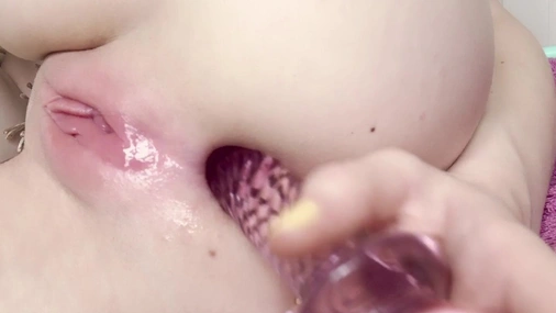 Nymphet Angel Fucks Ass With Dildo