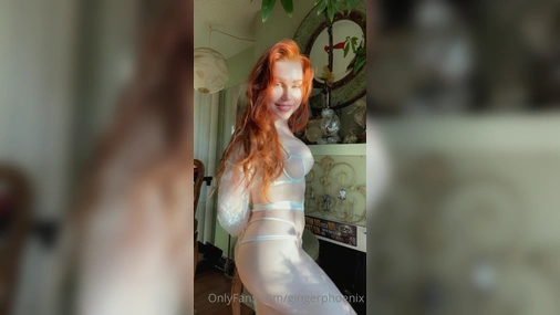 Ginger Phoenix Teasing In Transparent Dress