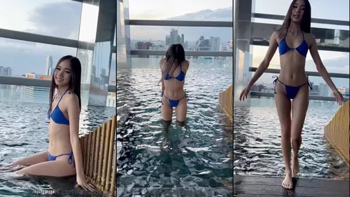 Mayuko Ryuzu Wird im Pool nass