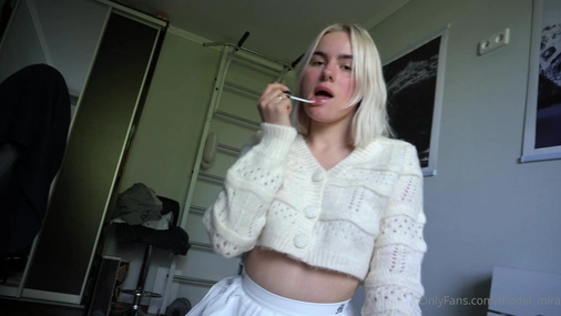 Mira David Upskirt And Sweater