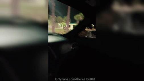 Therealbrittfit Giving Blowjob in Car Parking Lot
