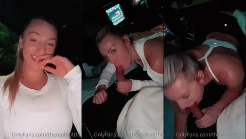 Therealbrittfit Blowjob auf einem Parkplatz