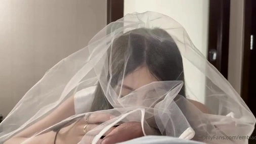 Emily Black Giving a Nice Sloppy Blowjob in Wedding Dress