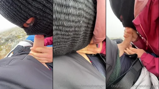 Littlelofotengirl Im Freien einen Schwanz lutschen