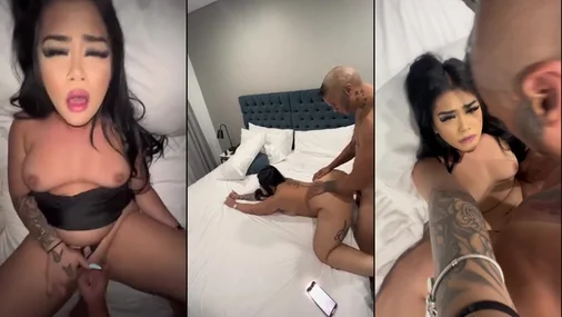 Kurviges Babe Alana-Rose Olivia filmt sich selbst, wie sie ordentlich durchgenommen wird