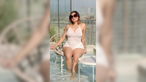 Ash4Reals Strips In The Rooftop Pool