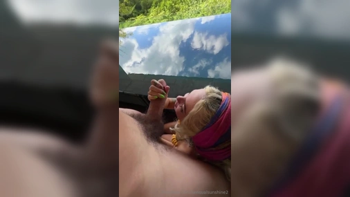 Shanin Blake Giving Blowjob Outdoors