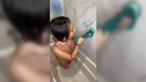 MelzTube Throat Training In The Bathroom With Long Dildo
