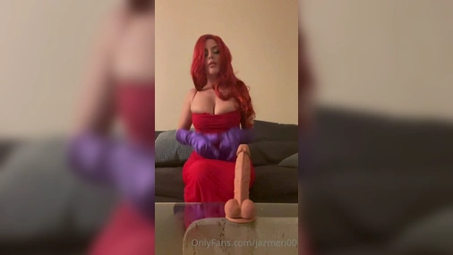 Redhead Jazmen Jafar Titty Fuck Dildo