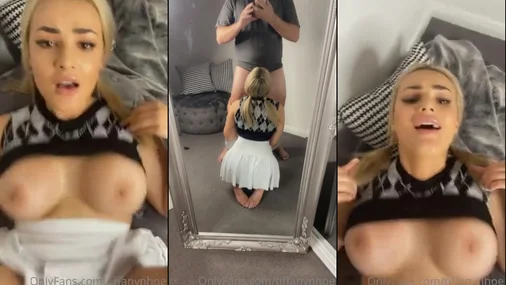 Tiffanynhoe Blowjob-Aufwärmrunde mit Spiegel-Spiel vor der Belohnung durch einen Cumshot POV
