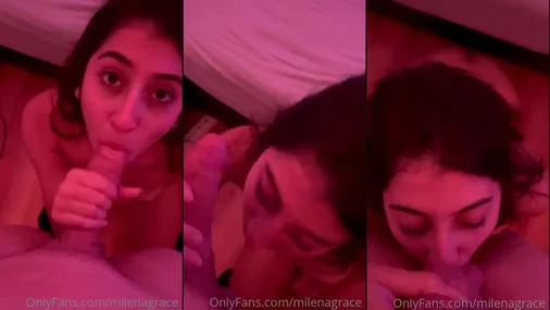 Milena Grace Blowjob Tape in POV with Eye Contact