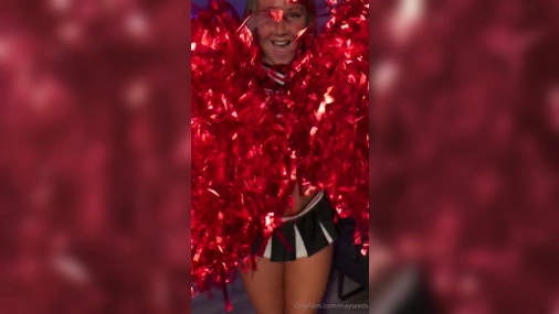 Mayseeds Solo Masturbation in Slutty Cheerleader Outfit