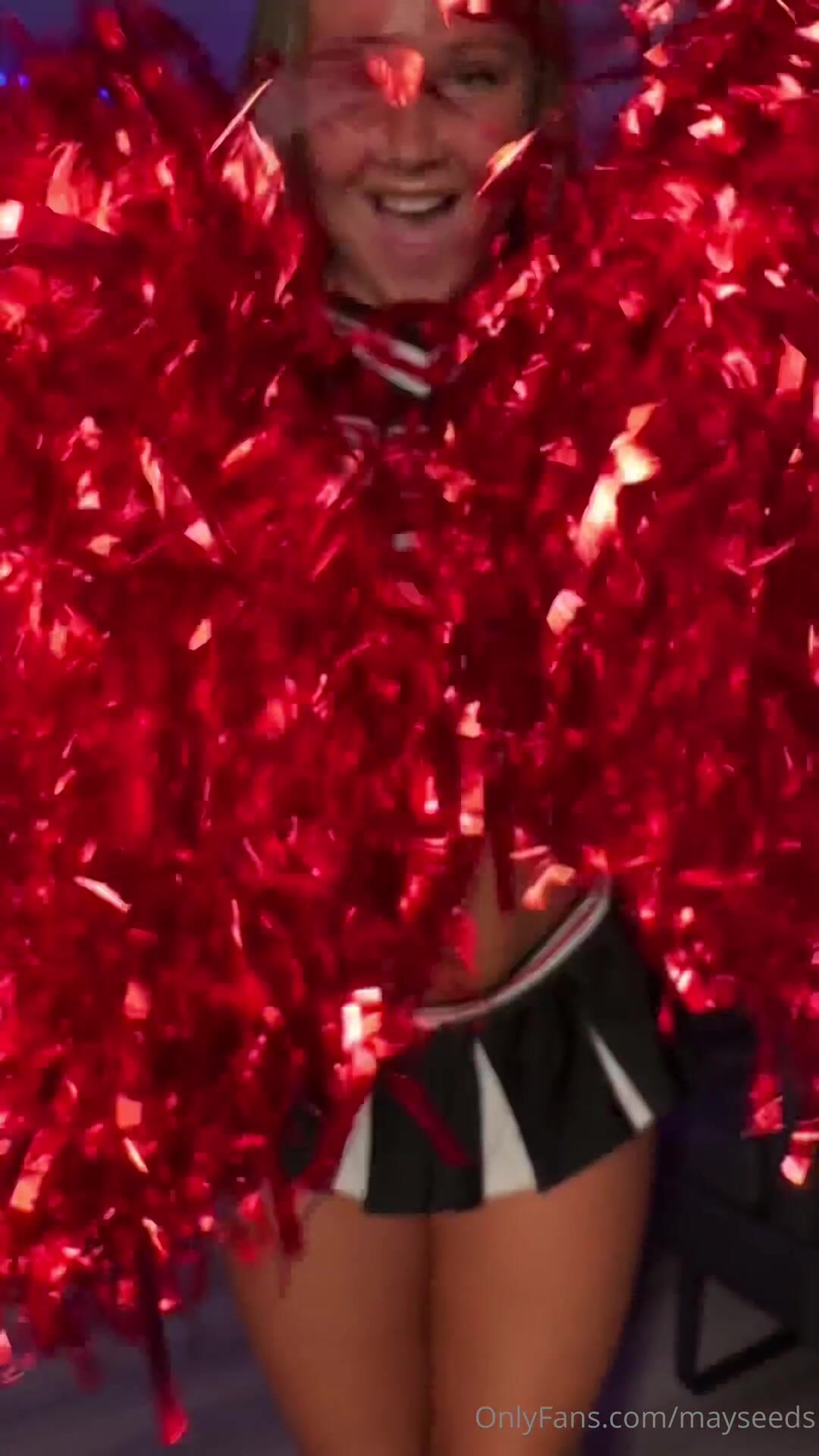 Mayseeds Solo Masturbation in Slutty Cheerleader Outfit