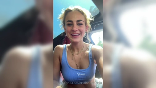 Claire Stone Hot Teasing in Backseat of Car