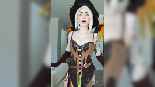Elise Laurenne Sucking And Riding Big Dildo in Witch Cosplay