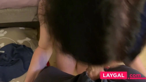 Big Tits Covered in Cum After Risky Public Blowjob