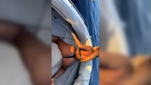 Anna-Lisa Herascu having fun on a boat