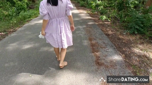 Forest Fuck: Public Creampie with Asian Big-Tit Teen