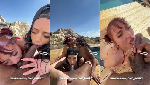 Auhneesh Nicole Vierer am Pool – Video