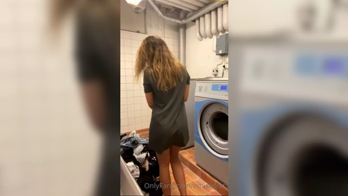 Swedish Emisecrets fucks dildo in public washingroom
