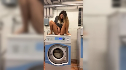 Swedish Emisecrets fucks dildo in public washingroom