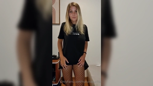 sweden naturalnadia showing off her sexy body in fishnet underwear