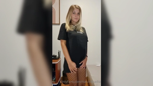 sweden naturalnadia showing off her sexy body in fishnet underwear