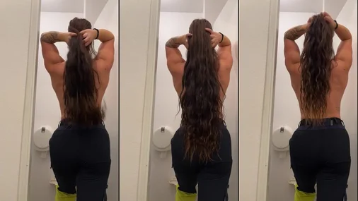 onlyfans miimmiiolsson zeigt ihren dicken Hintern in Arbeitshosen