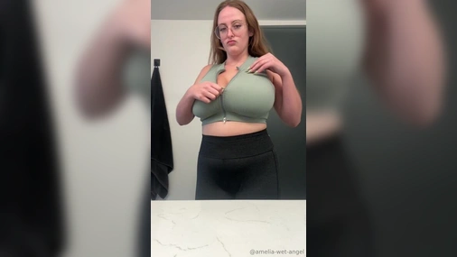 Amelia Wet Angel - Rubbing Big Oily Titties