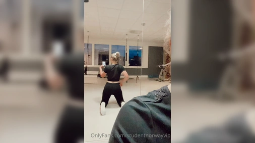 studentnorway teasing her ass after gym