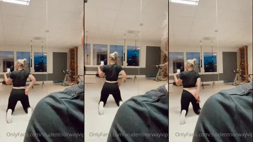 studentnorway Nach dem Fitnessstudio mit ihrem Hintern flirten