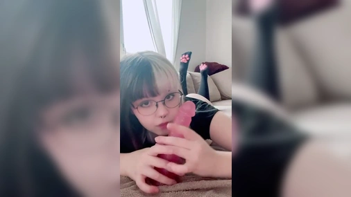 Swedish bunnygirl.ella dildo blowjob Part 1