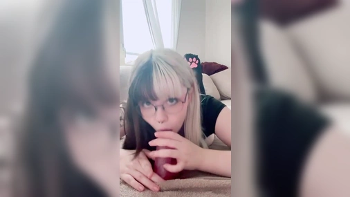 Swedish bunnygirl.ella dildo blowjob Part 1