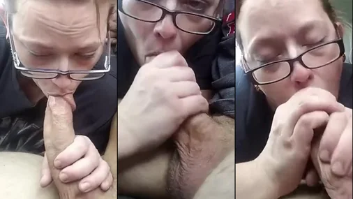 Halt an und lutsch meinen Schwanz – BBW MILF Blowjob im Auto