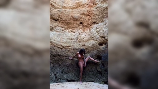 M4m4chulo with dildo in a cave