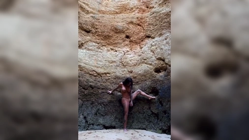 M4m4chulo with dildo in a cave