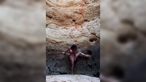 M4m4chulo with dildo in a cave