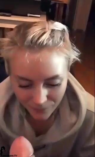 Swedish mrsbadass blowjob cum swallow
