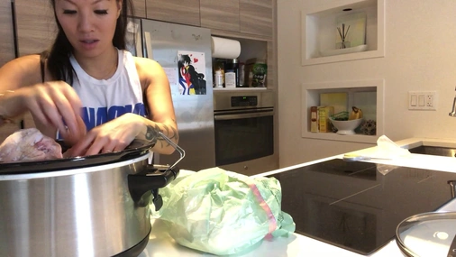 Asa Akira Prepares Cooking Before Intense Orgasm