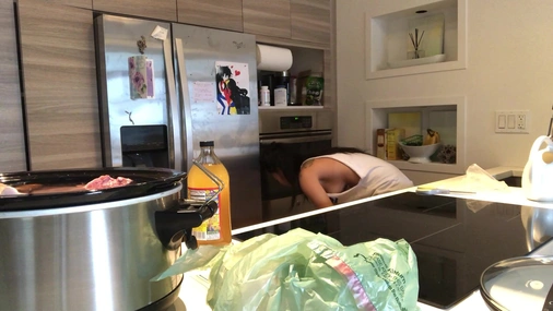 Asa Akira Prepares Cooking Before Intense Orgasm